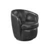 BM345329 Dey Swivel Barrel Chair with Curved Back, Smoky Gray Top Grain Leather