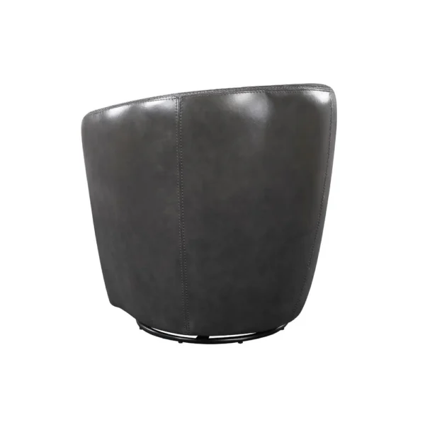 BM345329_2 Dey Swivel Barrel Chair with Curved Back, Smoky Gray Top Grain Leather
