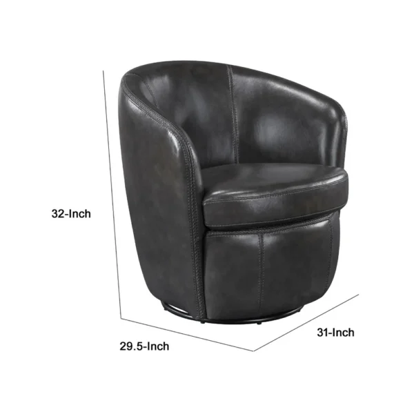 BM345329_4 Dey Swivel Barrel Chair with Curved Back, Smoky Gray Top Grain Leather