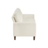 Cey Loveseat, Beige Corduroy Upholstery, Modern Style Brown Legs, 55 Inch