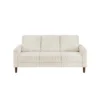 Cey Sofa, Beige Corduroy Upholstery, Modern Style Brown Legs, 77 Inch