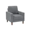 BM345334 Cey Sofa Armchair, Gray Corduroy Upholstery, Modern Style Brown Legs