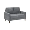 Cey Loveseat, Gray Corduroy Upholstery, Modern Style Brown Legs, 55 Inch