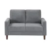 Cey Loveseat, Gray Corduroy Upholstery, Modern Style Brown Legs, 55 Inch