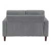 Cey Loveseat, Gray Corduroy Upholstery, Modern Style Brown Legs, 55 Inch