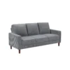 Cey Sofa, Gray Corduroy Upholstery, Modern Style Brown Legs, 77 Inch