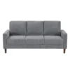 Cey Sofa, Gray Corduroy Upholstery, Modern Style Brown Legs, 77 Inch