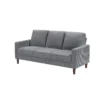 Cey Sofa, Gray Corduroy Upholstery, Modern Style Brown Legs, 77 Inch