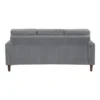 Cey Sofa, Gray Corduroy Upholstery, Modern Style Brown Legs, 77 Inch