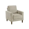 Cey Sofa Armchair, Taupe Corduroy Upholstery, Modern Style Brown Legs