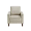 Cey Sofa Armchair, Taupe Corduroy Upholstery, Modern Style Brown Legs
