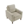 Cey Sofa Armchair, Taupe Corduroy Upholstery, Modern Style Brown Legs