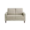 Cey Loveseat, Taupe Corduroy Upholstery, Modern Style Brown Legs, 55 Inch