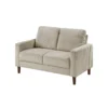 Cey Loveseat, Taupe Corduroy Upholstery, Modern Style Brown Legs, 55 Inch