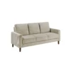 Cey Sofa, Taupe Corduroy Upholstery, Modern Style Brown Legs, 77 Inch