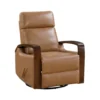 BM345346_1 Mery Swivel Glider Manual Reclining Chair, Camel Brown Faux Leather