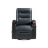 Gex Swivel Glider Manual Reclining Chair, Dark Blue Faux Leather