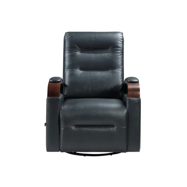 Gex Swivel Glider Manual Reclining Chair, Dark Blue Faux Leather