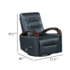 Gex Swivel Glider Manual Reclining Chair, Dark Blue Faux Leather