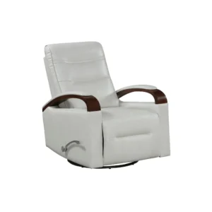 BM345349 Gex Swivel Glider Manual Reclining Chair, Smoke Gray Faux Leather