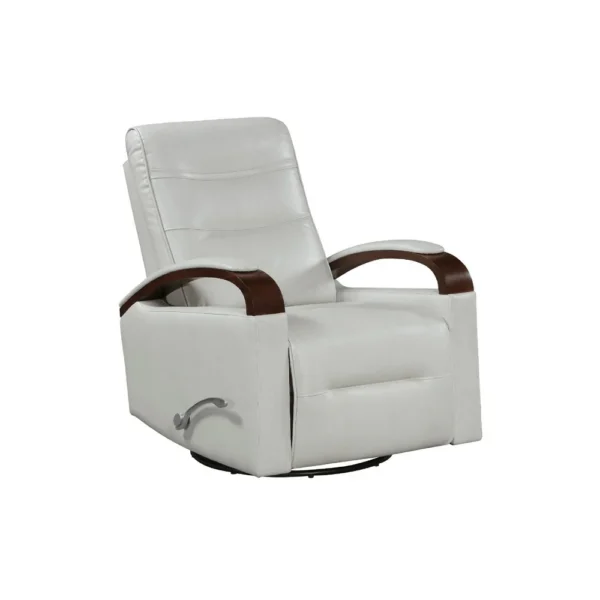 Gex Swivel Glider Manual Reclining Chair, Smoke Gray Faux Leather