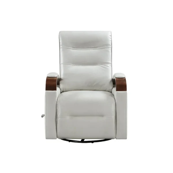 Gex Swivel Glider Manual Reclining Chair, Smoke Gray Faux Leather