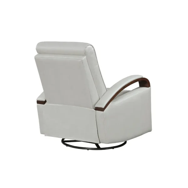 Gex Swivel Glider Manual Reclining Chair, Smoke Gray Faux Leather