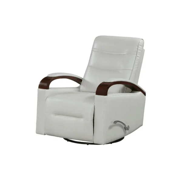 Gex Swivel Glider Manual Reclining Chair, Smoke Gray Faux Leather