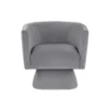 BM345363_1 Cabe Swivel Accent Armchair, Diamond Stitch Back, Modern Gray Velvet