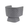 BM345363_2 Cabe Swivel Accent Armchair, Diamond Stitch Back, Modern Gray Velvet