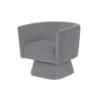 BM345363_3 Cabe Swivel Accent Armchair, Diamond Stitch Back, Modern Gray Velvet
