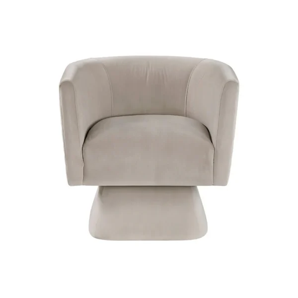 Cabe Swivel Accent Armchair, Diamond Stitch Back, Taupe Brown Velvet