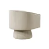 Rex Swivel Accent Chair, Barrel Channel Stitched Velvet, Taupe Brown