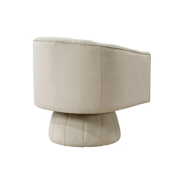 Rex Swivel Accent Chair, Barrel Channel Stitched Velvet, Taupe Brown