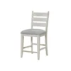 BM345375_3 Wen Counter Height Chair Set of 2, Gray Fabric Seat, Weathered White