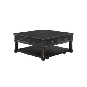 Riel Cocktail Coffee Table w Storage, 38 Inch Lift Top, Charcoal Black