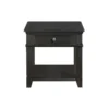 Riel Side End Table w USB Port, 27 Inch Top, 1 Drawer, Charcoal Black