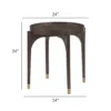 BM345387_4 Azy Side End Table, 24 Inch Round Top, Gold Capped Legs, Dark Brown