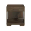 Duny Side End Table, 24 Inch Top, 1 Drawer with Handle, Espresso Brown