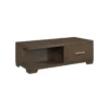 Duny Coffee Table with Open Shelf, 50 Inch, 1 Door, Espresso Brown