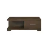 Duny Coffee Table with Open Shelf, 50 Inch, 1 Door, Espresso Brown