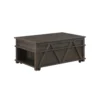 Leky Coffee Table, 44 Inch, 1 Lift Top with Shelf Underneath, Brown