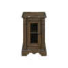 BM345395_1 Rox Chairside End Table, 22 Inch, 1 Glass Door w USB A and C Ports, Brown