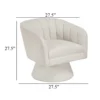 Shea Swivel Accent Chair, Beige Boucle Fabric, Channel Stitched