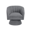 BM345405_1 Shea Swivel Accent Chair, Dark Gray Boucle Fabric, Channel Stitched