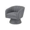 BM345405_3 Shea Swivel Accent Chair, Dark Gray Boucle Fabric, Channel Stitched