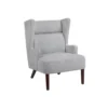 BM345406 Joen Accent Chair, High Wing Backrest, Gray Chenille, Wood Legs