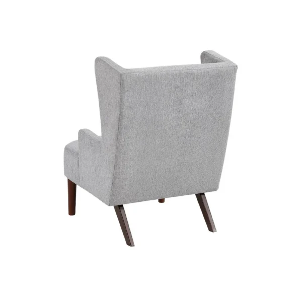 BM345406_2 Joen Accent Chair, High Wing Backrest, Gray Chenille, Wood Legs