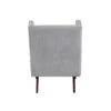 BM345406_3 Joen Accent Chair, High Wing Backrest, Gray Chenille, Wood Legs