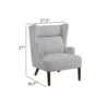 BM345406_4 Joen Accent Chair, High Wing Backrest, Gray Chenille, Wood Legs